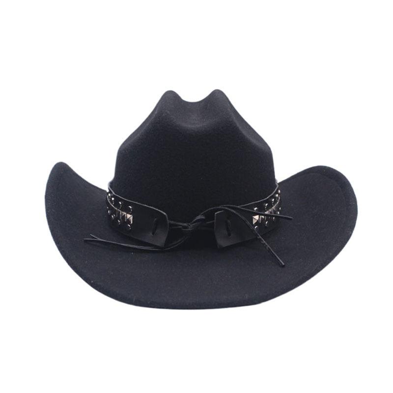 Fashion New Autumn and Winter Woolen Jazz Hat Cowboy Hat Belt Felt Hat Men's and Women's Sun Protection Visor Top Hat