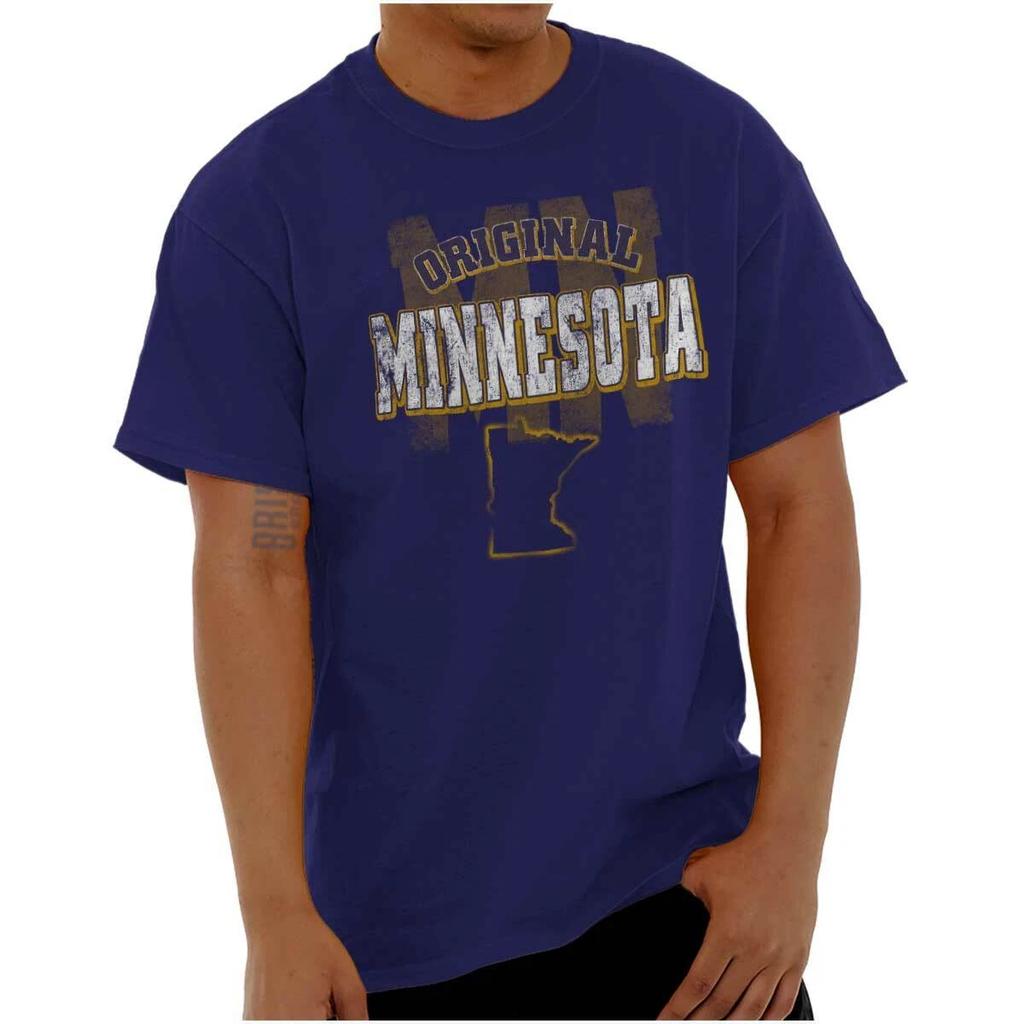 Minnesota Original Hometown Vacation Gift MN Womens or Mens Crewneck 100% Cotton T-shirt Mens Tees Top Tee