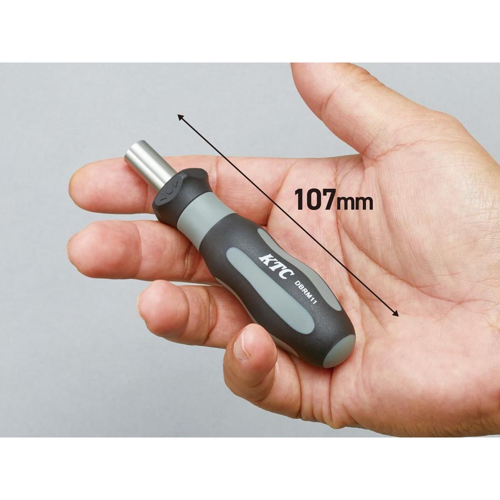 KTC Kyoto Tool DBRM11 Mini Ratchet Screwdriver Set with 10 Bits 1/4 Inch Hex Drive Compact Repair Tool