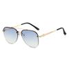 New Double Bridge Gradient Oval Women Sunglasses Y2K Luxury Brand Thin Frame Design Men High Quality Versatile Sun Glasses UV400