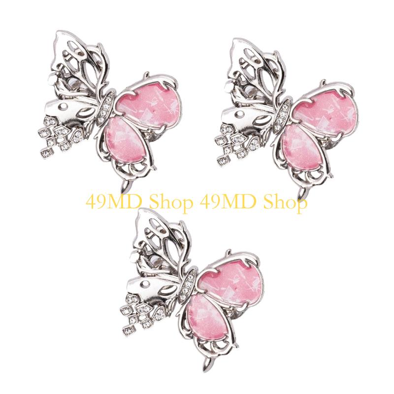 49MD Rhinestones Butterfly Waist Fitness Clip 3PCS Waist Tightener Pin For Loose Pants
