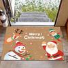 Cartoon Santa Claus Snowman Carpet, Anti Slip And Absorbent Floor Mat, Indoor And Outdoor Holiday Home Decoration