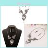 European Style Short Flower Gem Necklace Set With Alloy Metal For Casual Daily Wear