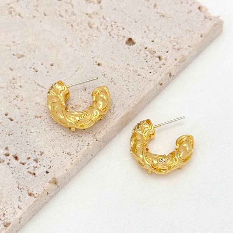 Summer Fashion Women S High-End Stud Earrings Zircon Earrings Earrings золотой