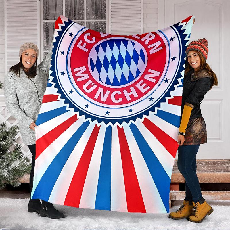 FC Bayern München logo printed throw blanket—soft,warm;versatile blanket for all seasons—perfect as &air-conditioning throw,nap blanket