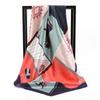 Autumn and winter simulated silk new irregular geometric splicing printed square scarf cm fashion versatile scarf shawl silk scarf