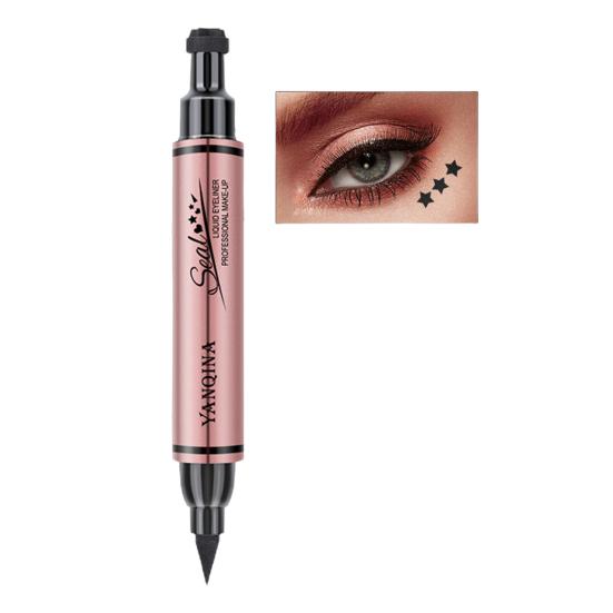 

3.5g Double-ended Eyeliner Non-irritating Stars Triangles Hearts Shape Natural Cosmetics Accessory Lightweight Face Stamp Eyeliner Pencil for Female 3.5g Star