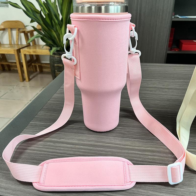 Water Bottle Carrier Bag Compatible With 40Oz Tumbler With Handle, Water Bottle Holder With Adjustable Shoulder Strap