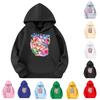 Children's Casual Round Neck Printed Pullover Long-sleeved Hooded Sweatshirt Top