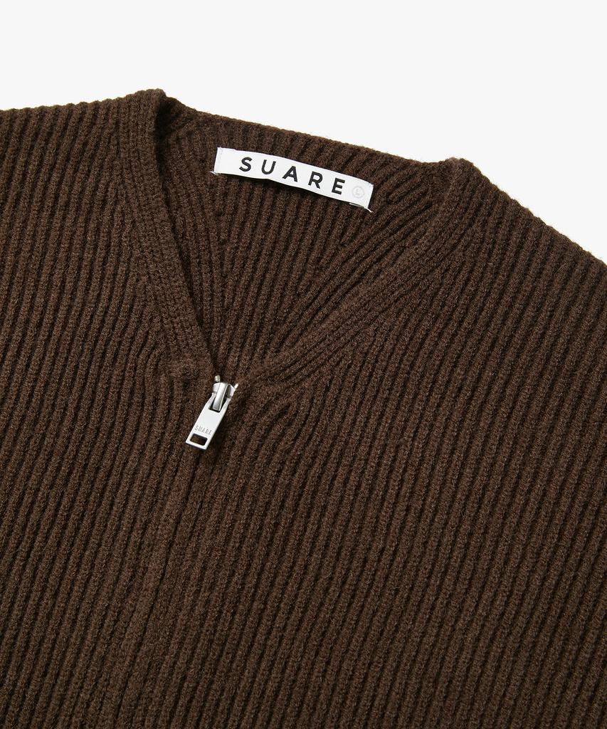 SUARE V-Neck Two-Way Zip-Up Knit - 4 Colors