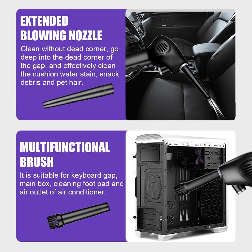Cordless Air Duster USB Dust Blower Handheld Dust Collector Rechargable Large Capacity Portable for Laptop 65W