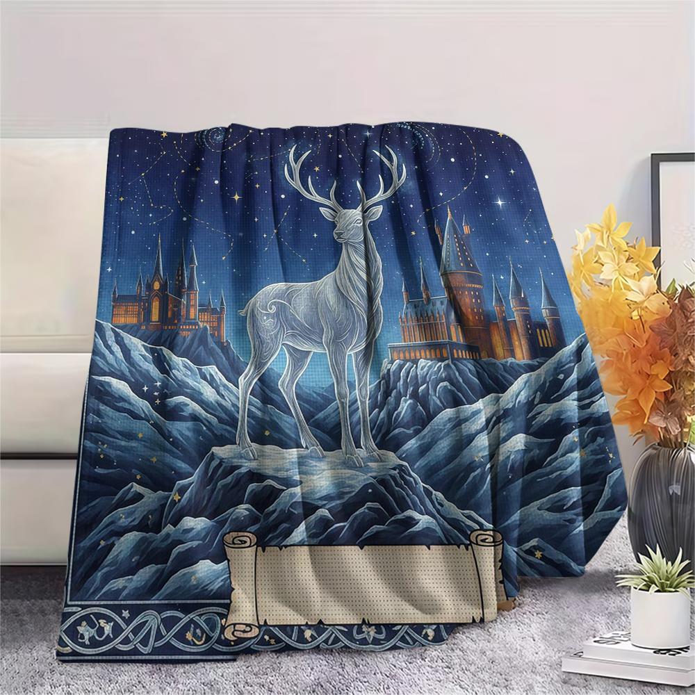 1 Manta de Franela con Estampado de Dibujos Animados, Alta Calidad, Cómoda para Todas las Estaciones, Decoración del Hogar, Calidez y Confort, Perfecta para Regalo de Navidad o Cumpleaños