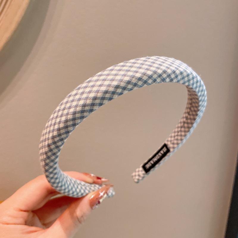 Korean Style High-End Plaid Headband for Women: Versatile Hair Accessory for Going Out