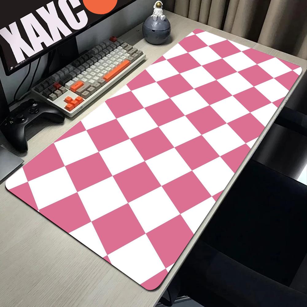 Black And White Checkered Mousepad Gamer Gaming Laptops Mausepad Mouse Pad Computer Mouse Ped Pc Accessories Rubber Mat Deskmat