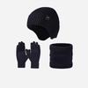 Autumn Winter Warm Suit Men's Velvet Thick Ear Protection Knitted Hat Scarf Gloves Three-Piece Hat Set