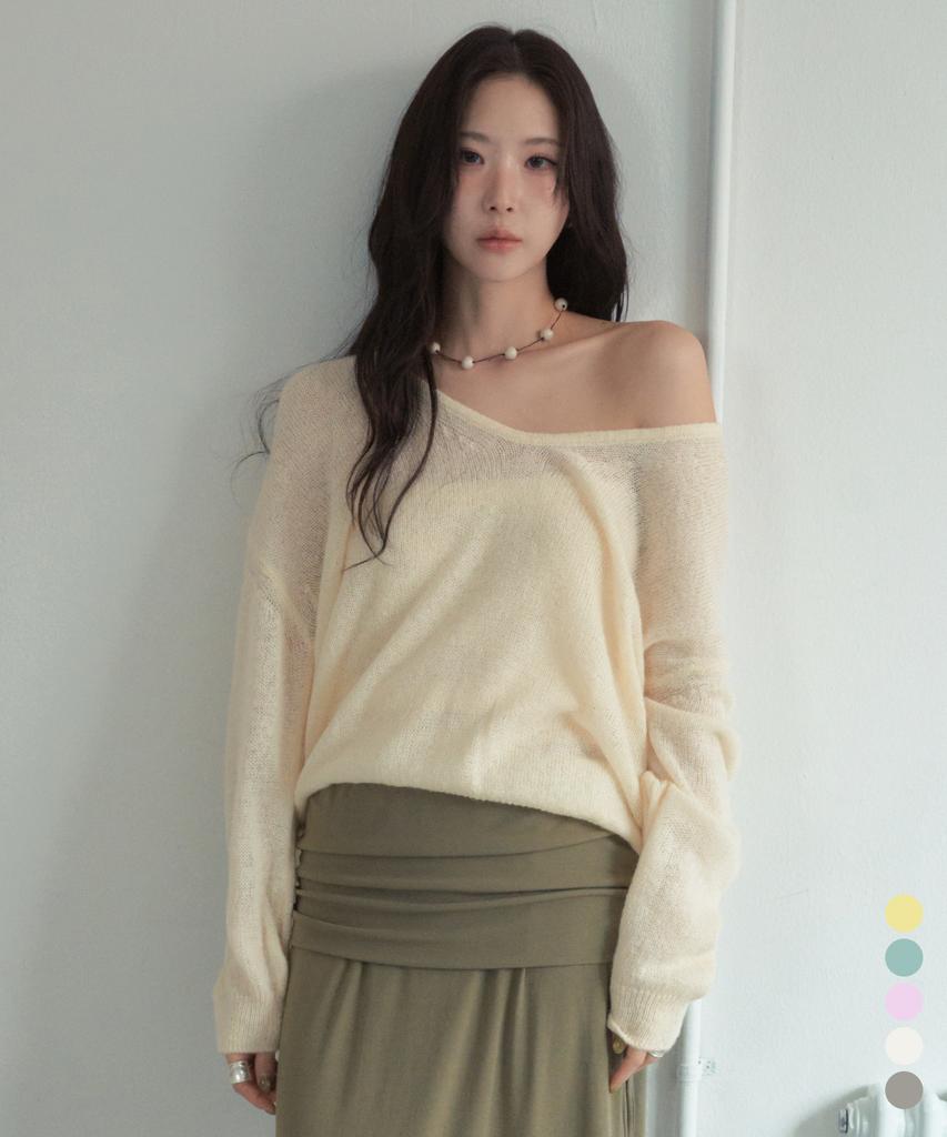CITTA Double Layered Vneck Tube Top Knit Set_Ctk258(5Color)