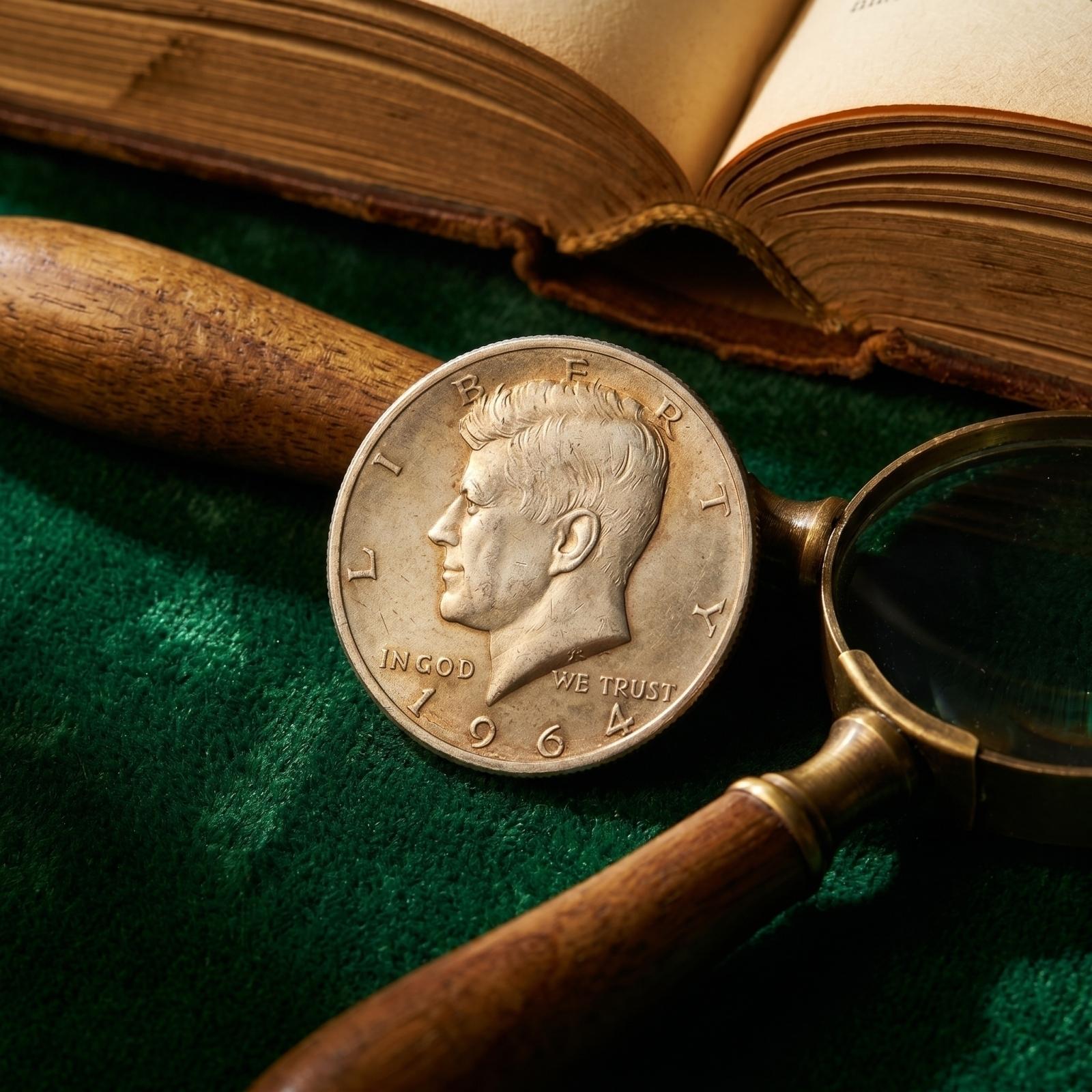 

Vintage Style 1966 American Commemorative Coin Replica Made of Brass with Silver Plating Featuring Historical Design 1964 Edition One Size білий