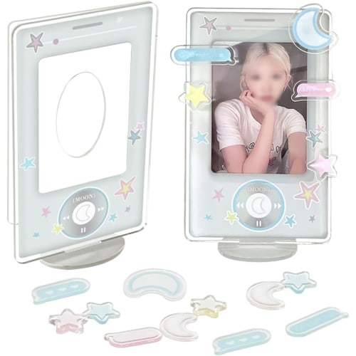 Umora Top Loader Acrylic Card Holder, Display Stand for Instax, Photo Frame, Acrylic Photo Frame for Oshikatsu, Set of 2 for Trading Cards