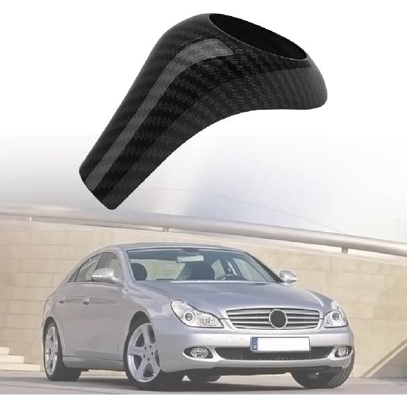 Center Console Gear Shift Knob Cover Cap, Carbon Fiber ABS Car Center Gear Shift Head Cover Trim, Compatible with Mercedes-Benz A-CLASS C-CLASS