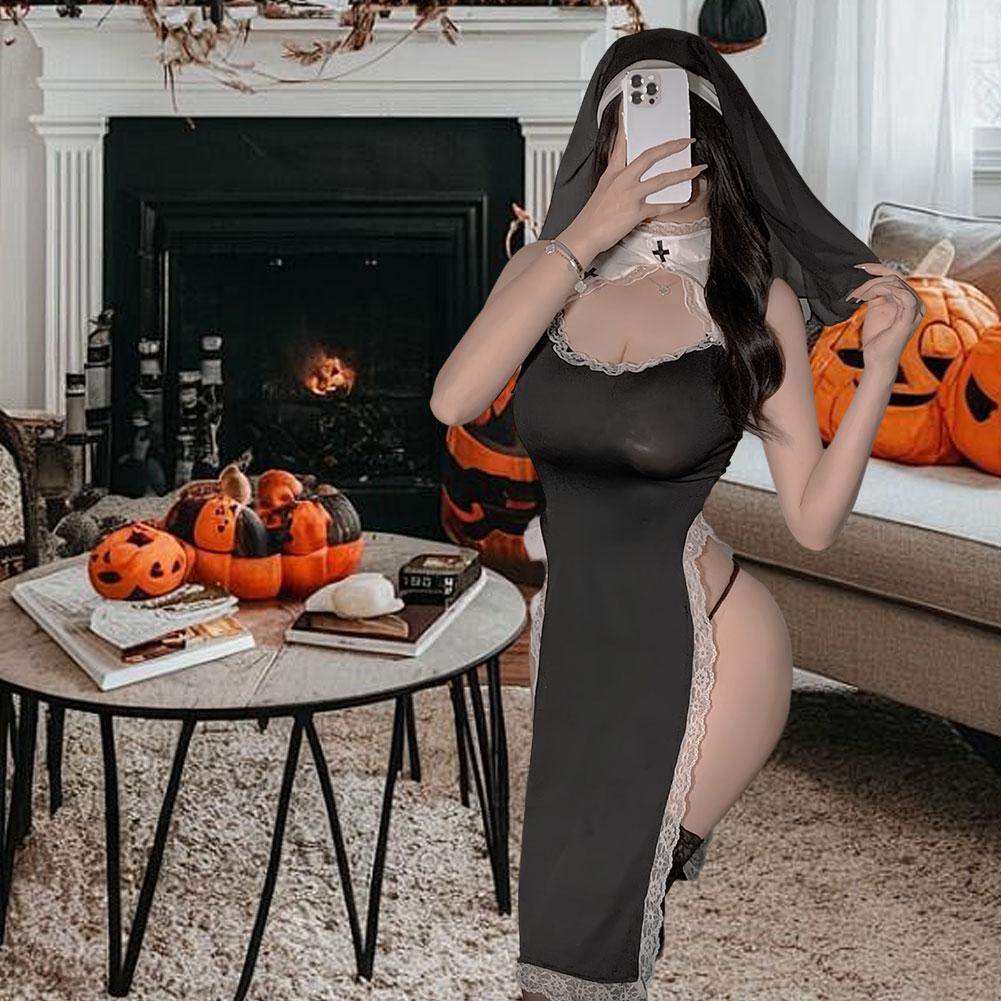 Women's Sexy Nun Roleplay Lingerie Dress - Adult Cosplay Costume, Exotic Night Outfit, Club Party Wear, New Fashion Design