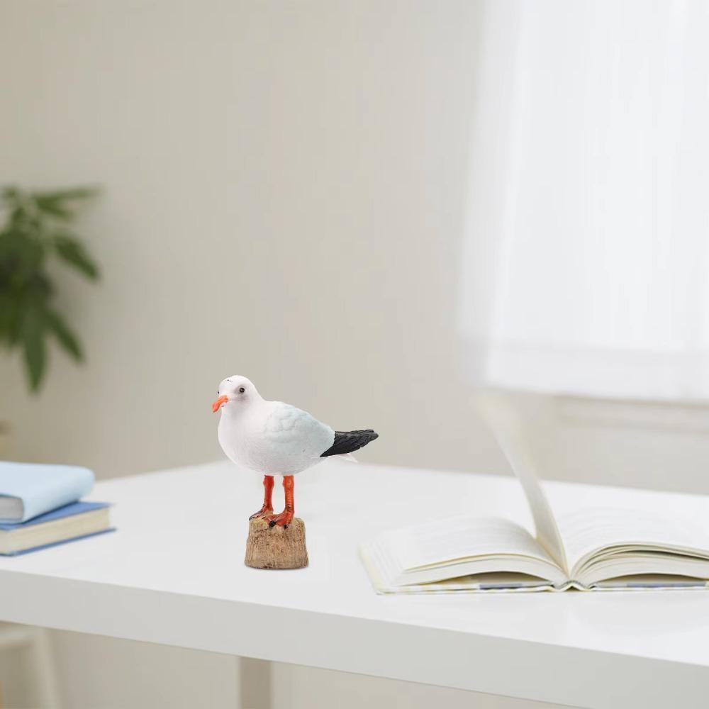 2 Pcs Unique Nautical Seagull Statue Handmade Simulation Seagull Sculpture  Home Decor