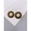 Exaggerated Round Alloy Hollow Earrings with Personalized Carving Patterns Earrings for Women