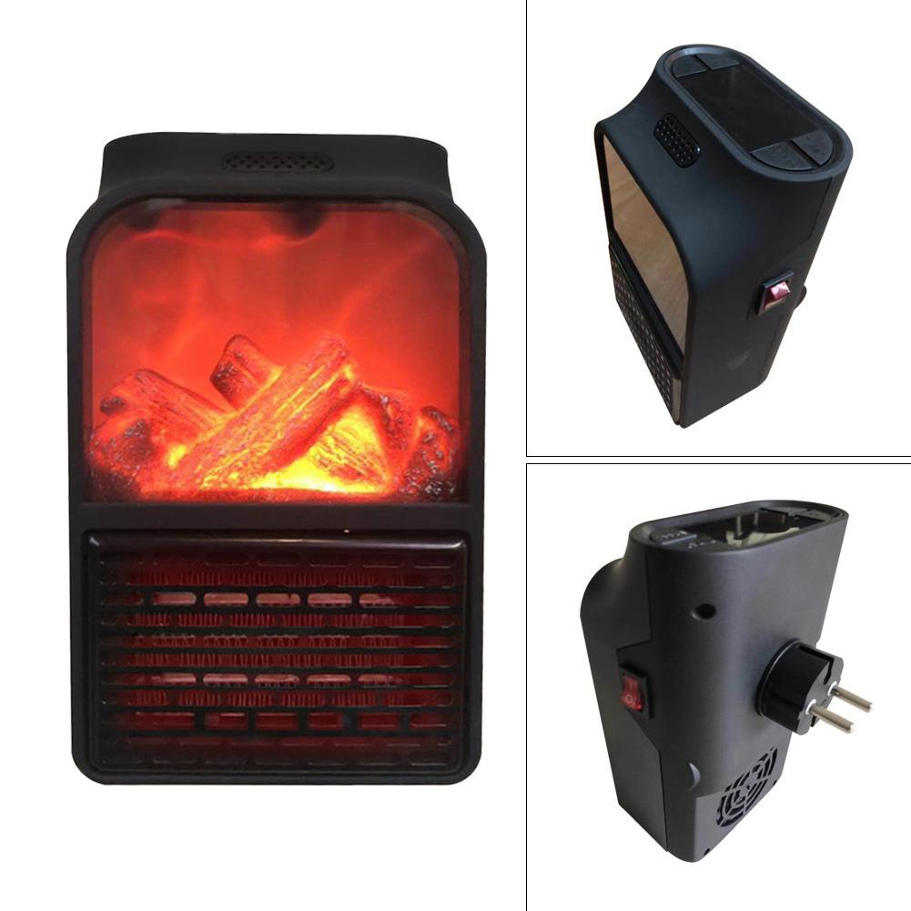 Mini Electric Wall-outlet Flame Heater Air Warmer Ceramic Heating Stove Radiator Wall Handy Fan