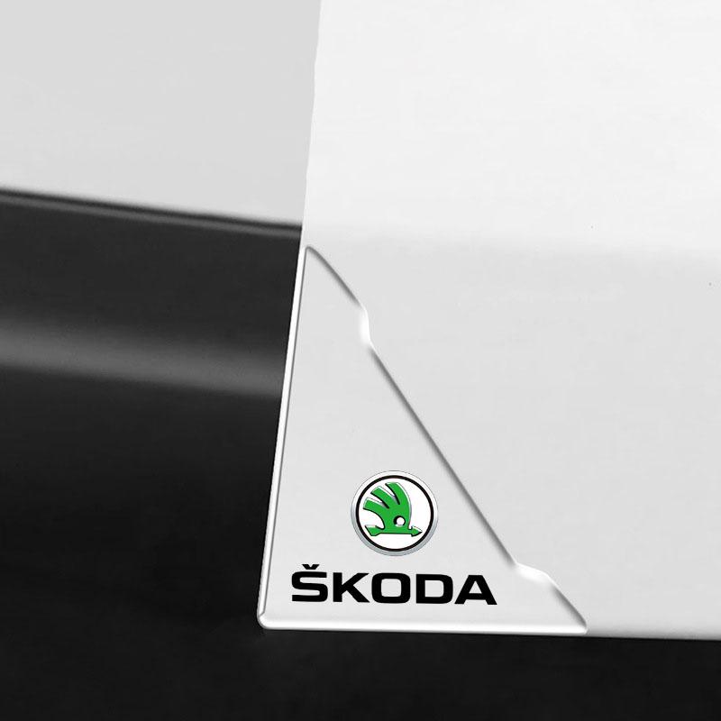2Pc Car Door Corner Cover Anti-Scratch Protection Sticker Styling for Skoda SCALA Superb Octavia 2 3 A4 A5 Fabia Kamiq Kapoq Kodiaq Rapid
