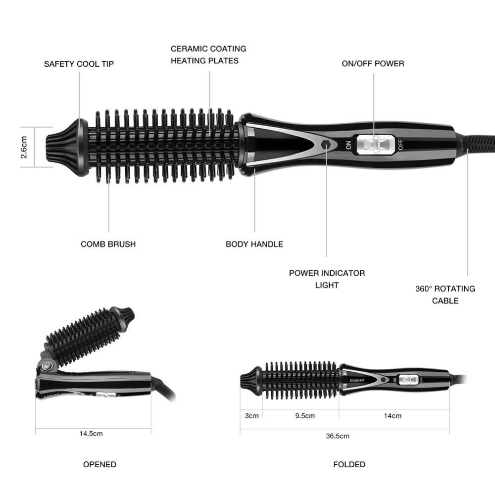 Anti Scald Handle Hair Styling Tools Foldable Design Hot Air Brush  For Women