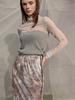 SORRY, TOO MUCH LOVE Sleeve Shirring See Through Turtleneck Top_Gray