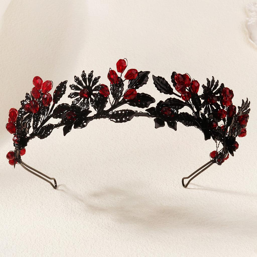 Vintage European Style Flower Crown For Women 2025 Halloween Crystal Flower Headband Exquisite Handmade Hair Accessories