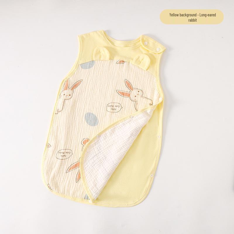 Pure Cotton Baby Sleeping Bag - All-Season Quilted Anti-Kick Blanket for Newborns