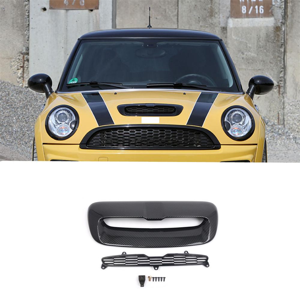 Carbon Fiber Front Air Hood Bonnet Vent W/ Grid For Mini Cooper S R56 2008-2013