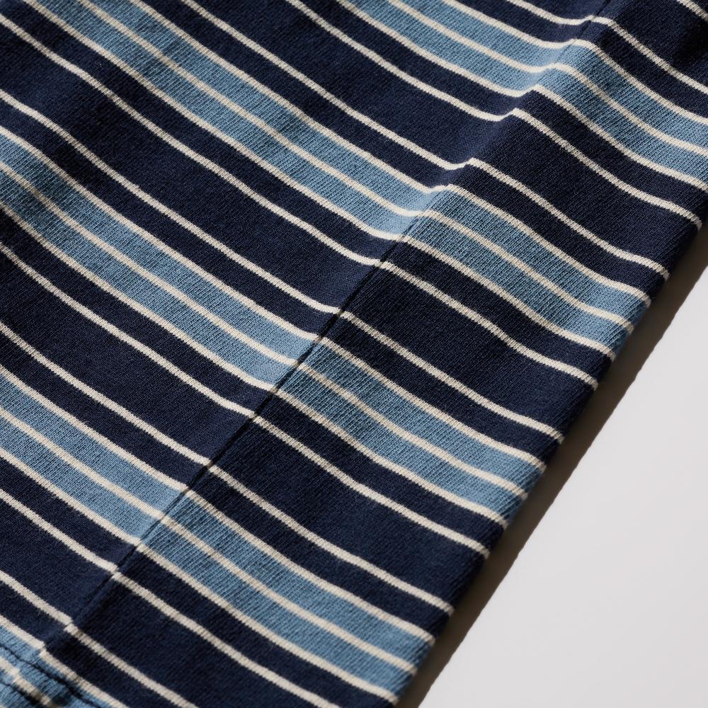 Dyutelo Leo Vintage Striped Short Sleeve T-Shirt Navy