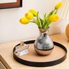Jarrón de Cerámica Electrochapado en Oro - Estilo Nórdico para Decoración Moderna del Hogar