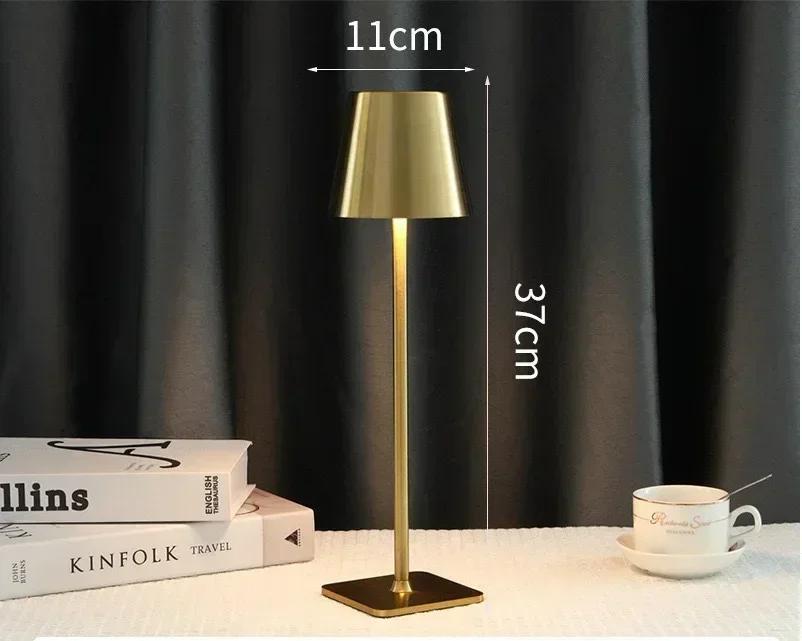 Lámpara de mesa portátil recargable por USB con interruptor táctil, luz nocturna, lámparas de escritorio inalámbricas para hotel, sala de estar, restaurante
