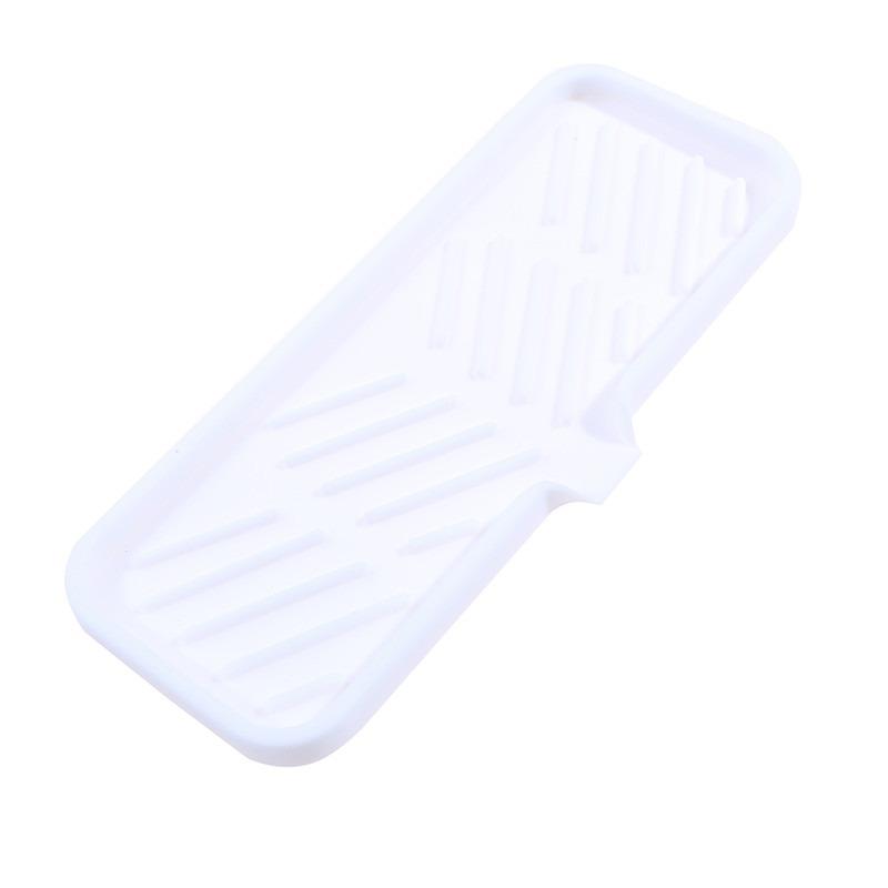 1pc Silicone Soap Dish Short Long Anti-slip Quick Drain Soft Rectangle Multi-functional Soap Holder Tray Box Bathroom Supplies