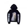 Y2K Vintage Grafisk Hættetrøje Dame Løstsiddende Streetwear Oversized Pullover Sweatshirt Sort Grå