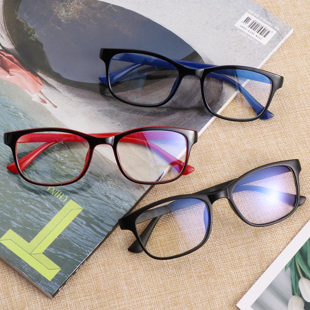 Eyewear Clear Lens Unisex Flat Mirror Computer Eyeglasses Frames with Blue Film Reading Glasses