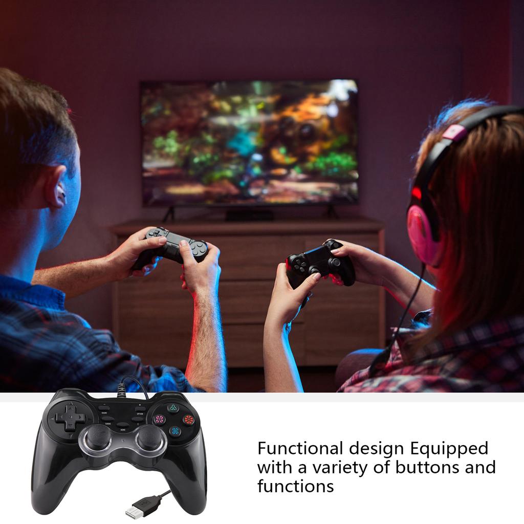 Kabelgebundener USB-Gamecontroller, Gamepad für mehrere Plattformen mit breiter Kompatibilität und erweiterten Funktionen für den PC