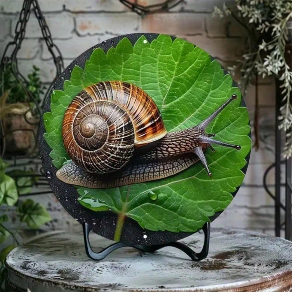 Retro Metal Snail Wall Decor,Weatherproof Aluminum Sign Outdoor Garden Art Ready To Hang