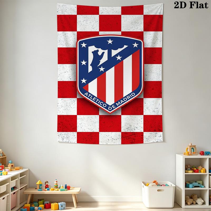 Atltico De Madrid Crest Wallpaper Bedding 1 Duvet Cover 2 Pillowcase Without Core Bedding Set Christmas Birthday Gift