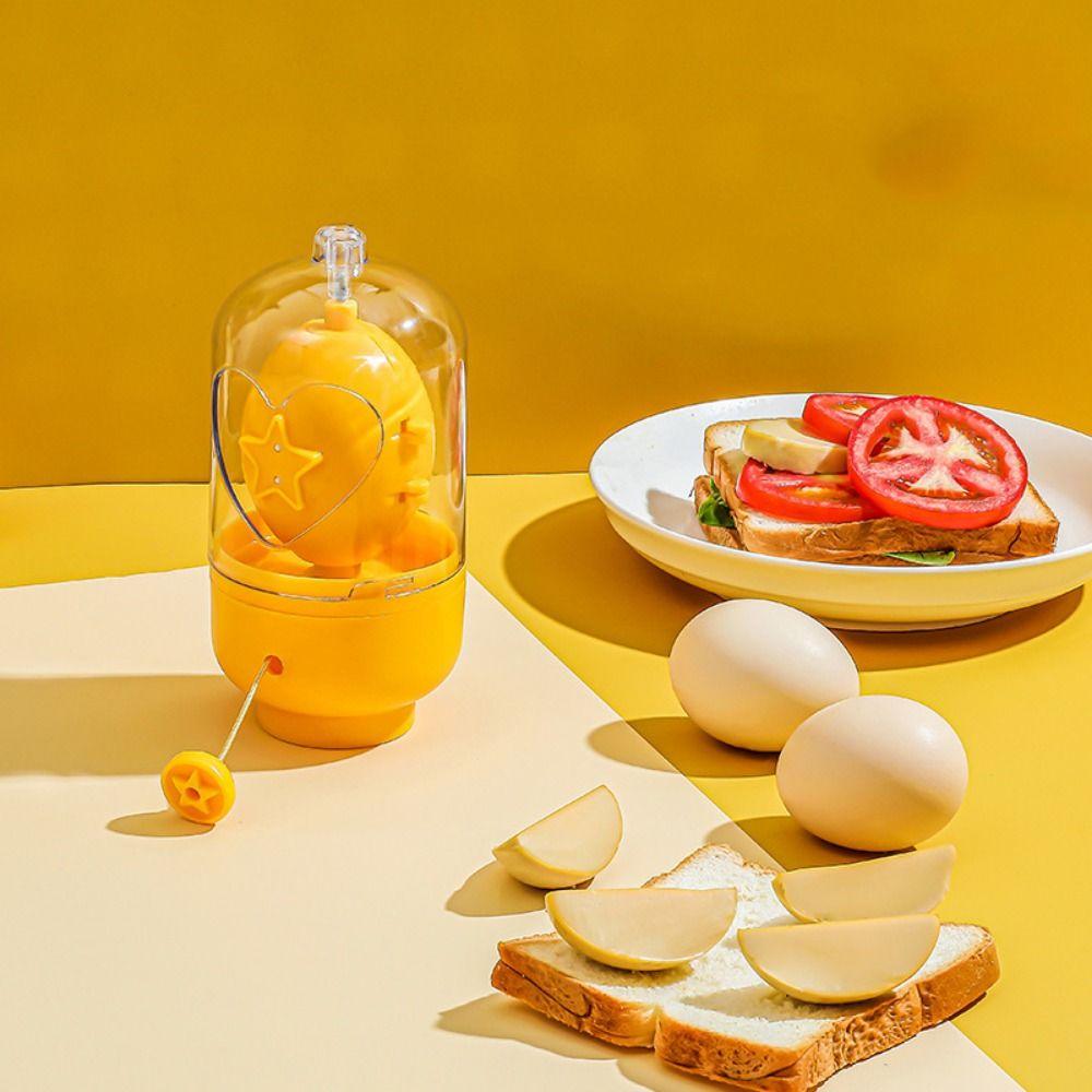 

Portable Silicone Egg Scrambler Puller Egg Spinner Fun Shape Egg Yolk Mixer Kids жёлтый