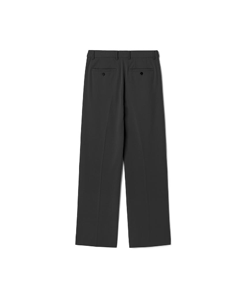 ADHOC Men'S T/R Standard One-Pleat Wide Pants (Black) (Hcrlp05)