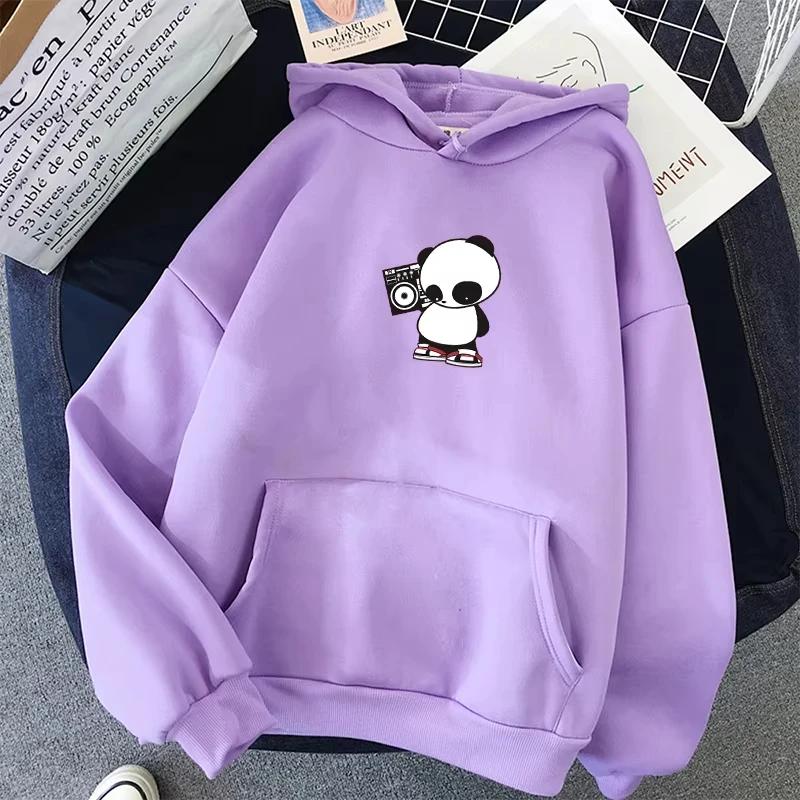 Casual Hoody Streetwear Poleron Mujer Winter Women Kwaii Hoodies Sweatshirts Panda 2D Hoodie Sweatshirt Hooded Pullover Tops