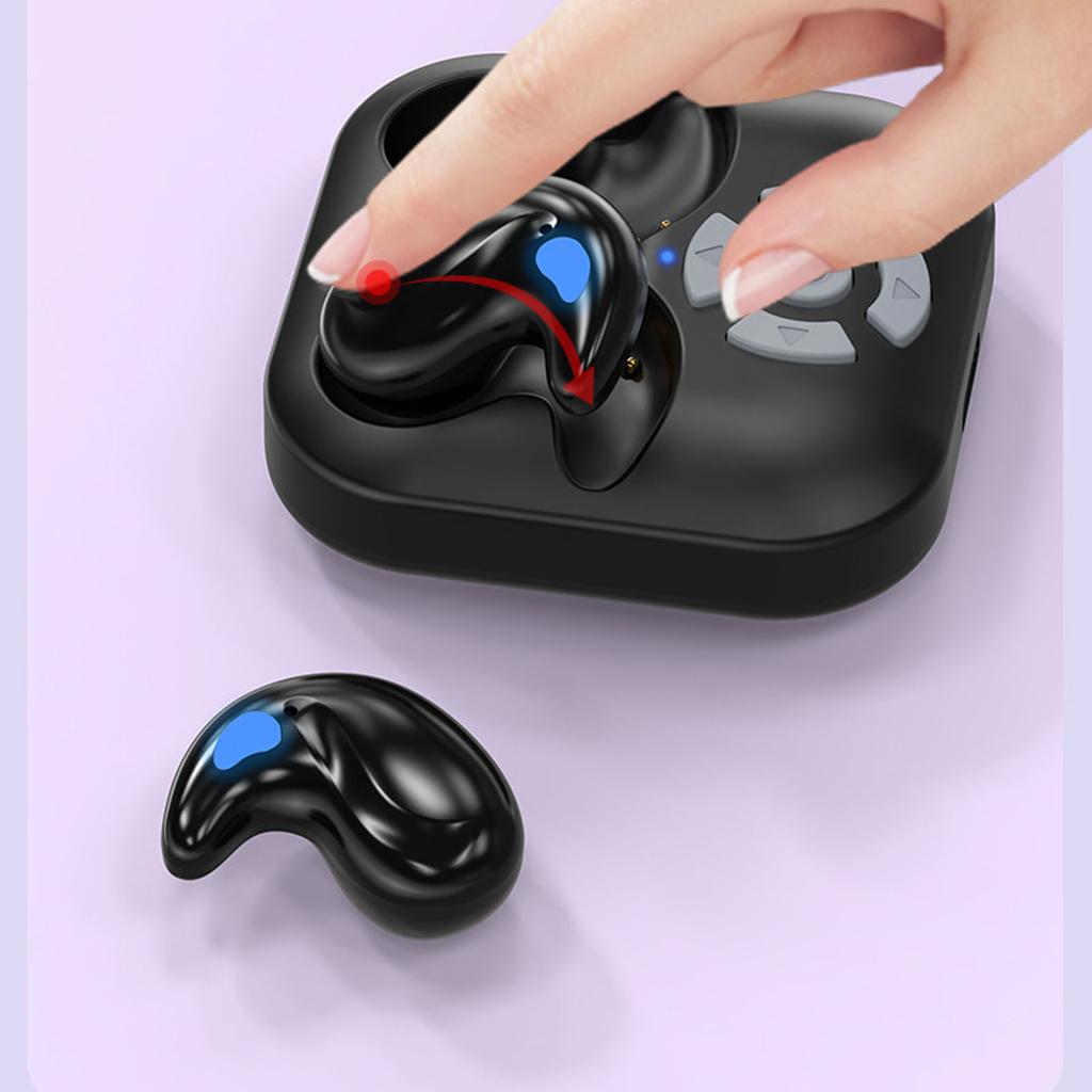 Wireless Earbud with Page Turner Camera Shutter Remote Control Watch Strap 5.4 Earphone Scrolling Remote for Electronic Book Short Video APP