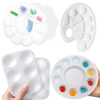 Painting Palette Plastic Paint Tray Multiple Shapes Sizes Office School Student Drawing Art Supplies Watercolor Oil Painting ZYF
