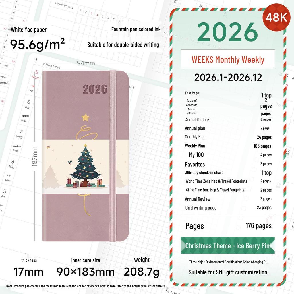 2026 Portable Weekly Planner: Leather-Covered Diary & Time Management Book