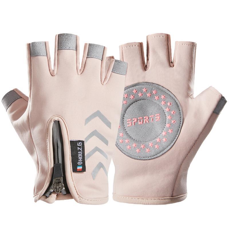Autumn and winter children's half-finger gloves, velvet warm boys and girls, non-slip half-finger children, student sports riding