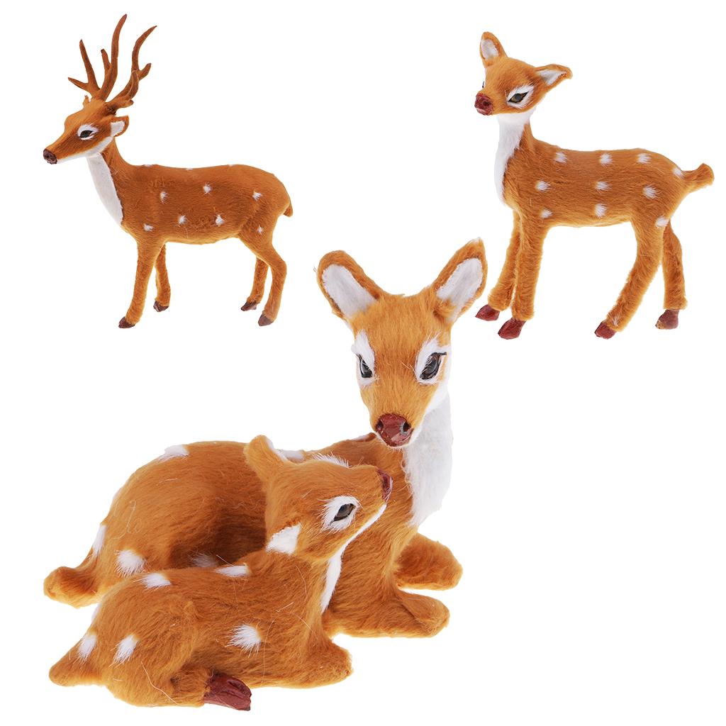 Simulation Plush Reindeer Deer Figure Toys Stuffed Animal Decoration